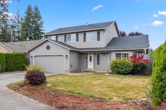 15302 NE 88th St, Vancouver, WA 98682 - traditional-style home featuring driveway, an attached garage, a front lawn, and a shingled roof
