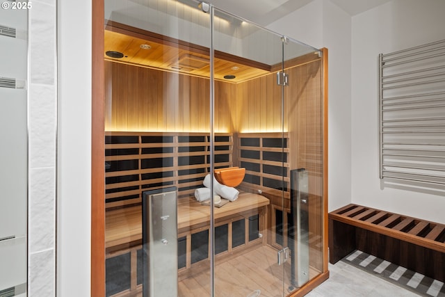view of sauna
