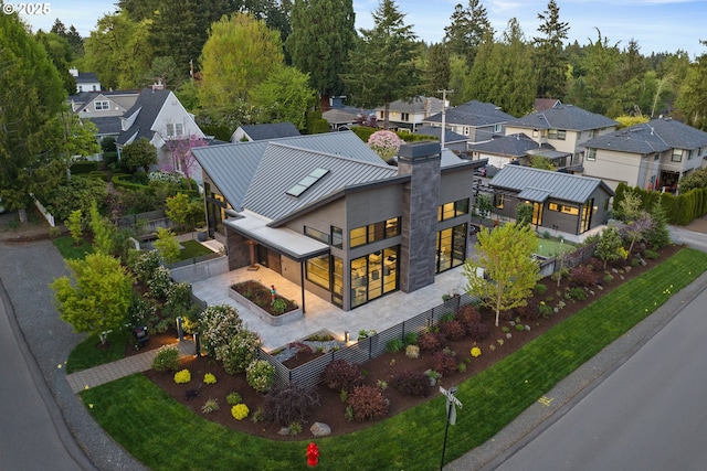 aerial view featuring a residential view