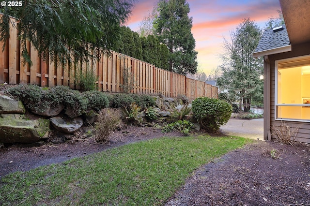 view of yard with fence