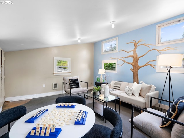 8920 SW 9th Dr, Portland, OR 97219 - living area with concrete floors and baseboards