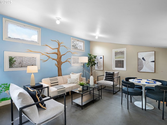 8920 SW 9th Dr, Portland, OR 97219 - living room featuring finished concrete flooring