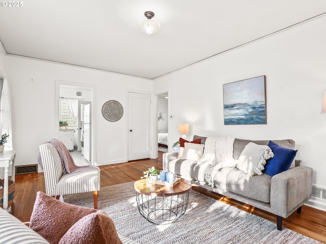 living room featuring hardwood / wood-style flooring