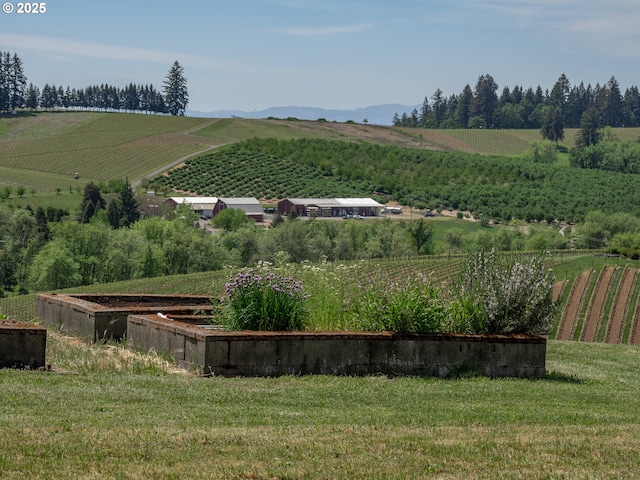 mountain view with rural landscape and extensive farmland