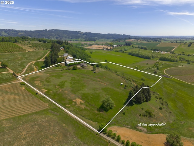 overview of rural landscape featuring abundant farmland and property boundaries highlighted
