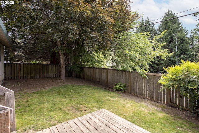 view of yard with a deck