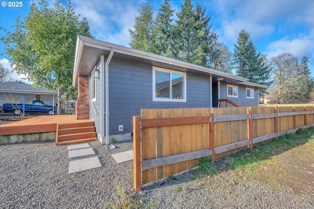 view of front of house with a deck