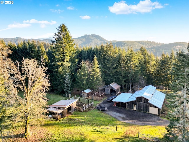 bird's eye view featuring a mountain view