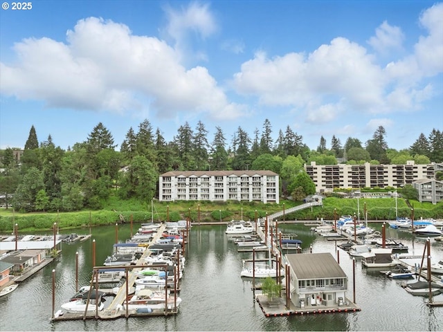525 SE Marion St # 2, Portland, OR 97202 - dock area featuring a water view, view of scattered trees, and view of marina