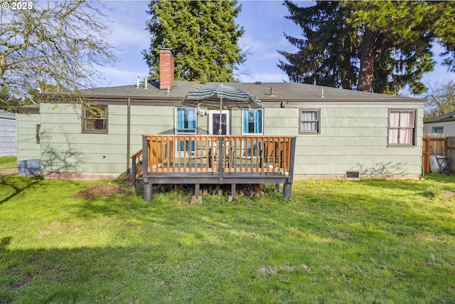 1538 Grove St, Eugene, OR 97404 - back of house featuring a chimney and a wooden deck