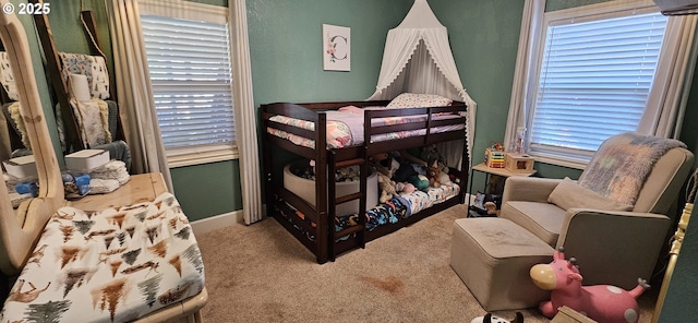 bedroom with carpet