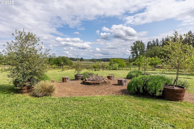 88369 Timberline Dr, Veneta, OR 97487 - view of yard with an outdoor fire pit