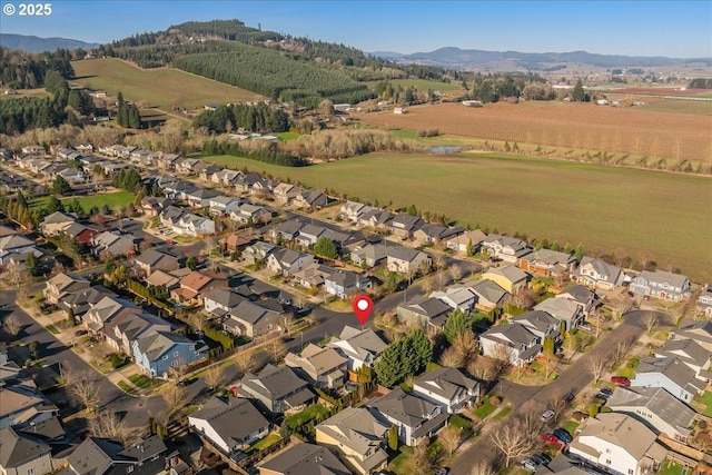 aerial view featuring a mountain view