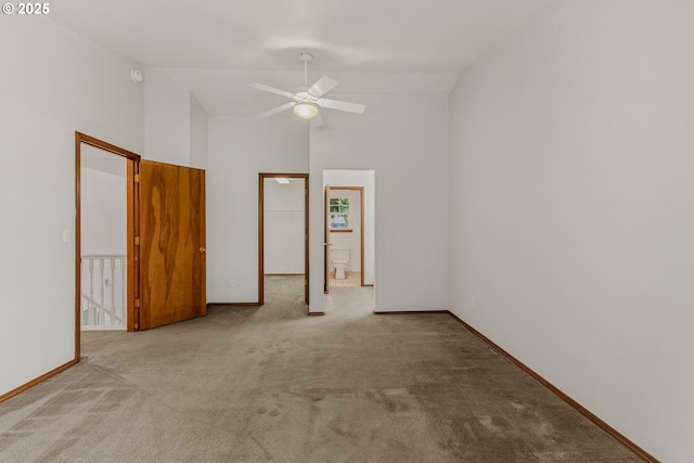 4720 NE 124th Ct, Vancouver, WA 98682 - unfurnished room featuring carpet floors, ceiling fan, and high vaulted ceiling
