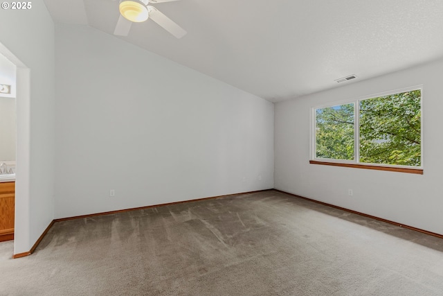 4720 NE 124th Ct, Vancouver, WA 98682 - carpeted empty room featuring vaulted ceiling and a ceiling fan