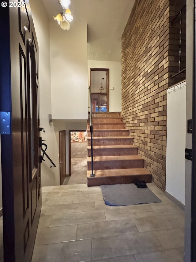 15400 SE Barlow Ct, Damascus, OR 97089 - stairs with brick wall