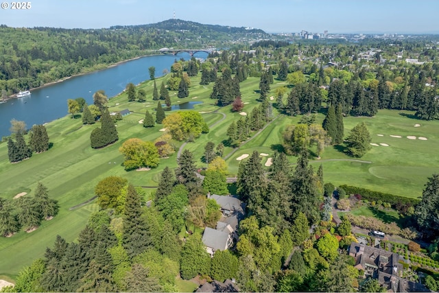 1500 SE Waverly Dr, Milwaukie, OR 97222 - aerial view of property and surrounding area with a large body of water and a golf course