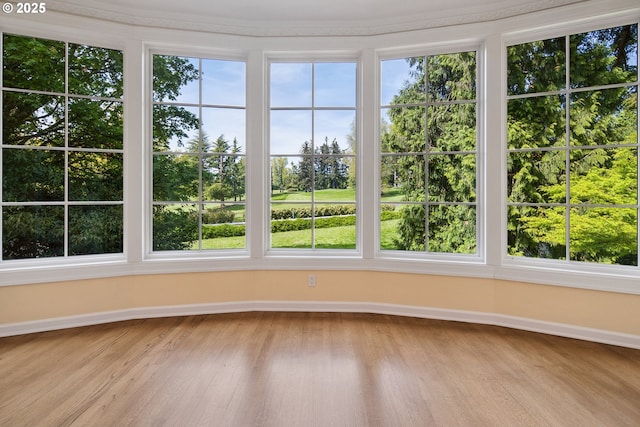 1500 SE Waverly Dr, Milwaukie, OR 97222 - unfurnished sunroom with wood finished floors and baseboards