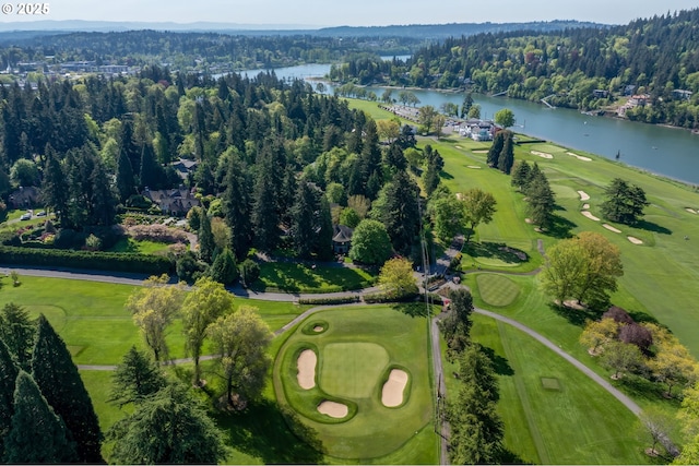 1500 SE Waverly Dr, Milwaukie, OR 97222 - aerial view of property and surrounding area with a nearby body of water, a golf club, and a forest