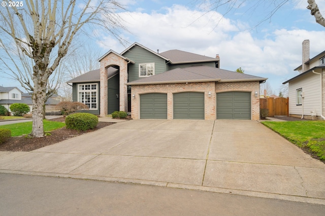 front of property featuring a garage