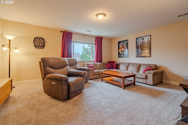 living room featuring carpet floors