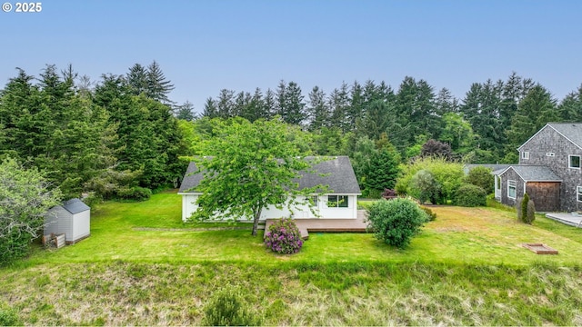 657 Summit Ave, Gearhart, OR 97138 - view of grassy yard featuring a wooden deck