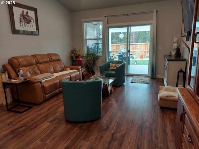16610 Pine Creek Dr, La Pine, OR 97739 - living room featuring dark wood-style flooring