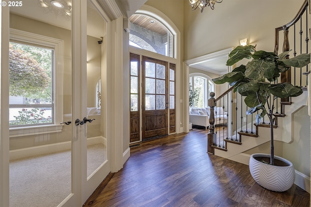 21540 SW 110th Pl, Tualatin, OR 97062 - entryway featuring french doors, healthy amount of natural light, and stairway