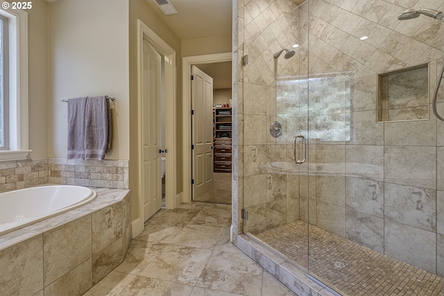 21540 SW 110th Pl, Tualatin, OR 97062 - full bathroom with a stall shower, a bath, and a walk in closet