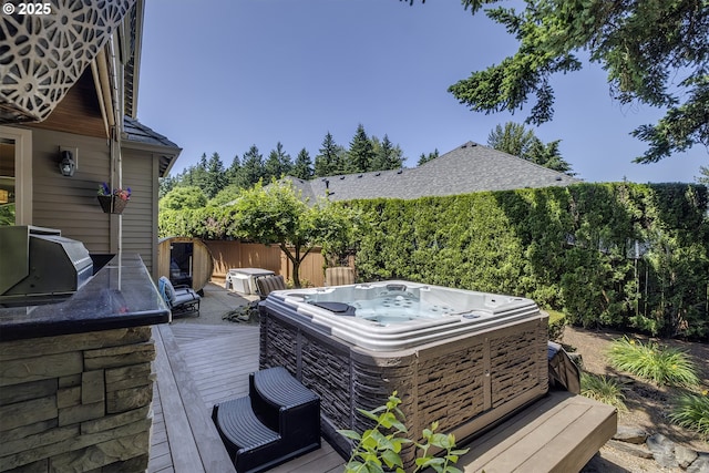 21540 SW 110th Pl, Tualatin, OR 97062 - deck featuring a hot tub and a grill