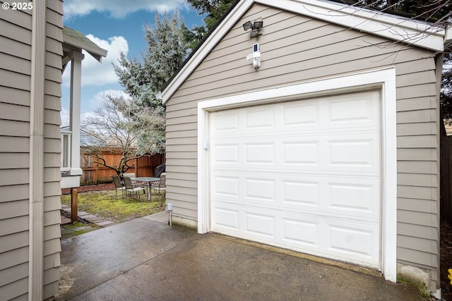 view of garage