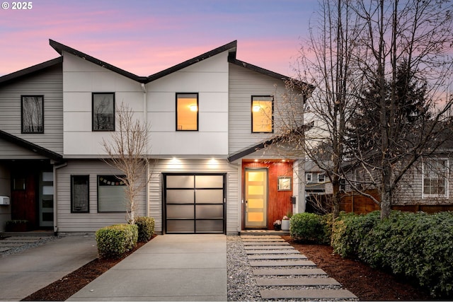 view of front of home featuring a garage