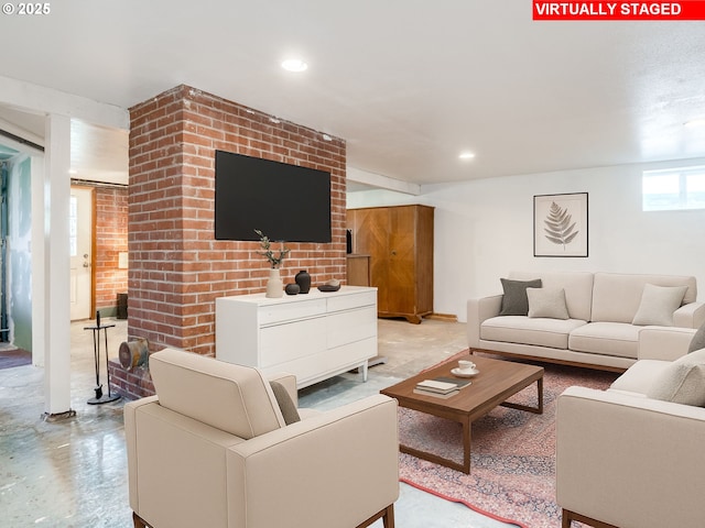 4312 NE 40th St, Vancouver, WA 98661 - living area with finished concrete floors and recessed lighting