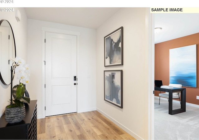 entryway featuring light wood-type flooring