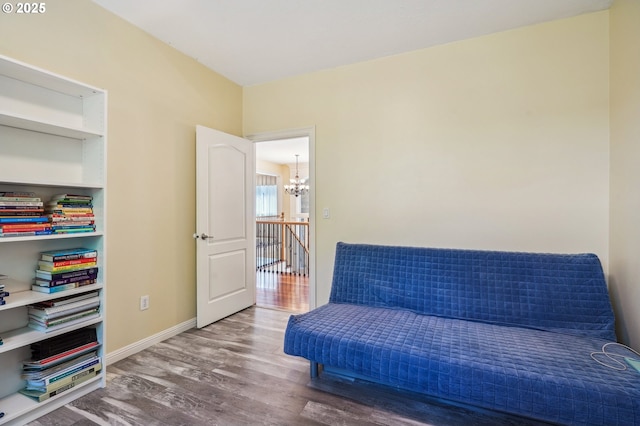 1145 NW 22nd Ave, Camas, WA 98607 - sitting room with a chandelier, wood finished floors, and baseboards