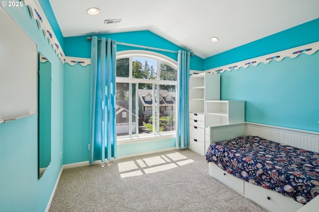 1145 NW 22nd Ave, Camas, WA 98607 - bedroom with carpet, vaulted ceiling, and recessed lighting
