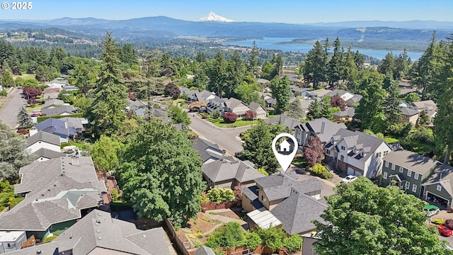 1145 NW 22nd Ave, Camas, WA 98607 - aerial perspective of suburban area featuring a water and mountain view