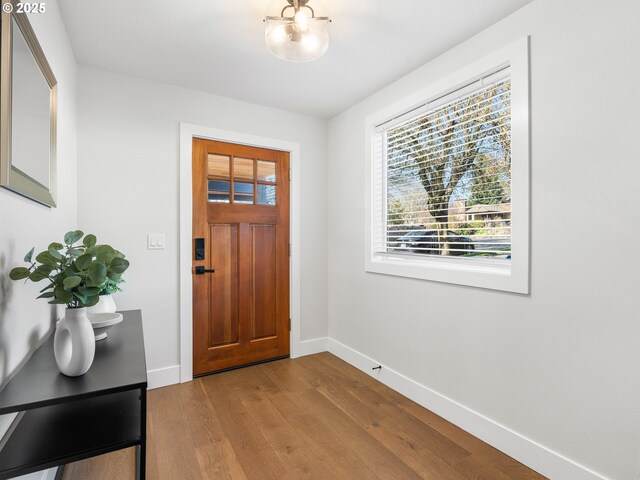 foyer featuring light hardwood / wood-style floors