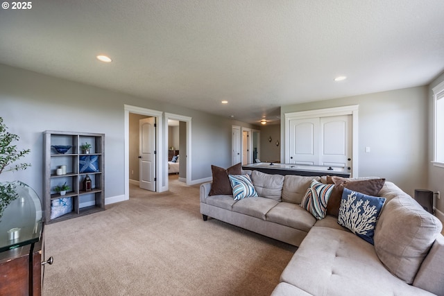 1852 SE Oar Dr, Lincoln City, OR 97367 - carpeted living area with recessed lighting and baseboards