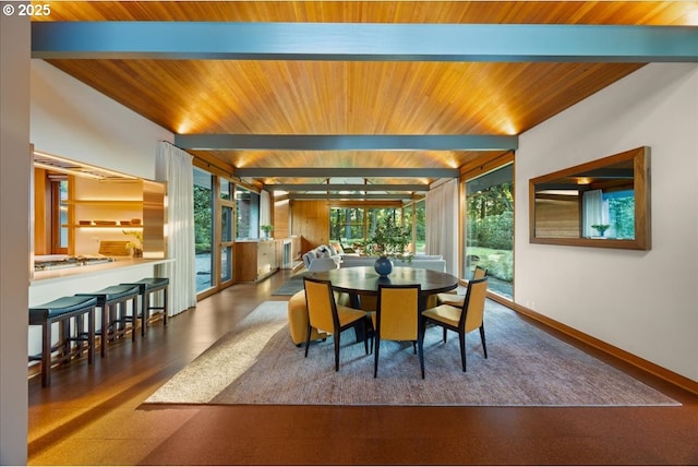 321 NW Hilltop Dr, Portland, OR 97210 - dining room with wood ceiling and baseboards