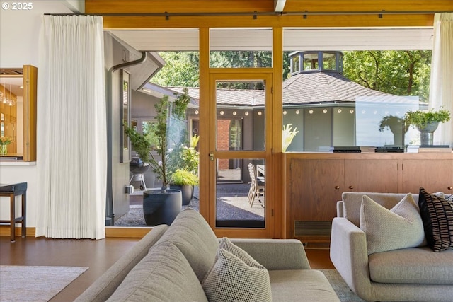 321 NW Hilltop Dr, Portland, OR 97210 - doorway to outside featuring wood finished floors