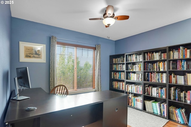 office featuring ceiling fan