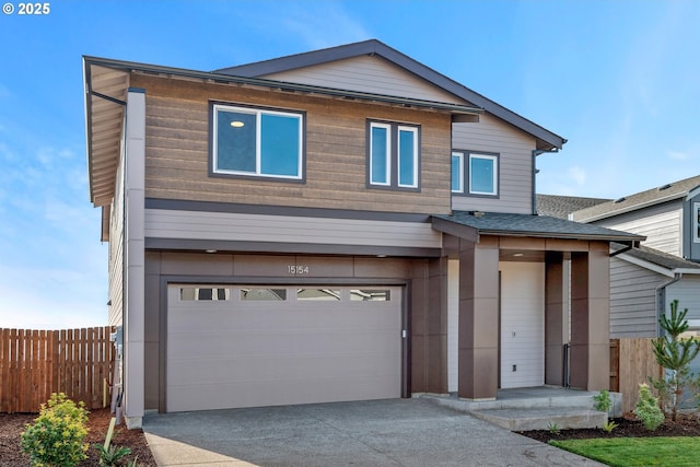 view of front of home with a garage