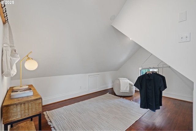 1905 N Sumner St, Portland, OR 97217 - living area featuring wood finished floors and vaulted ceiling