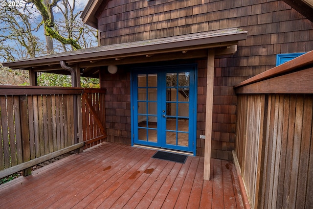 deck featuring french doors