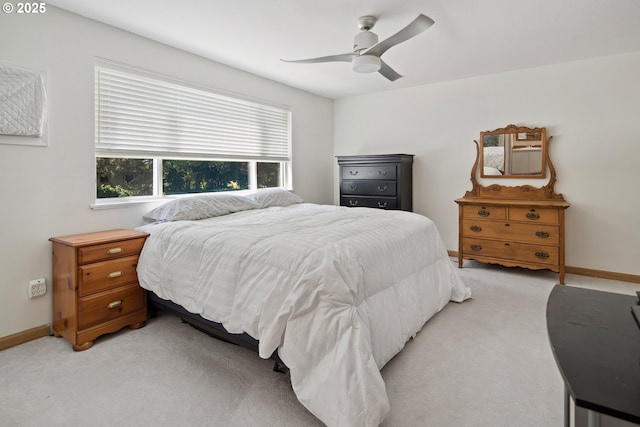 13142 SW 17th St, Beaverton, OR 97008 - bedroom with light colored carpet, baseboards, and ceiling fan