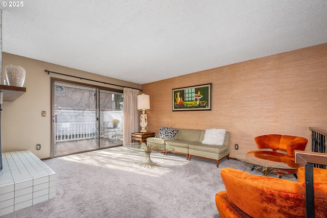 living room with carpet