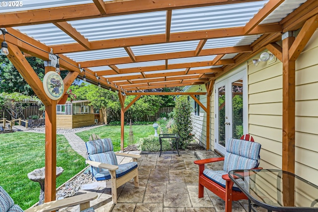 173 NE 32nd Ave, Hillsboro, OR 97124 - view of patio featuring french doors and a pergola