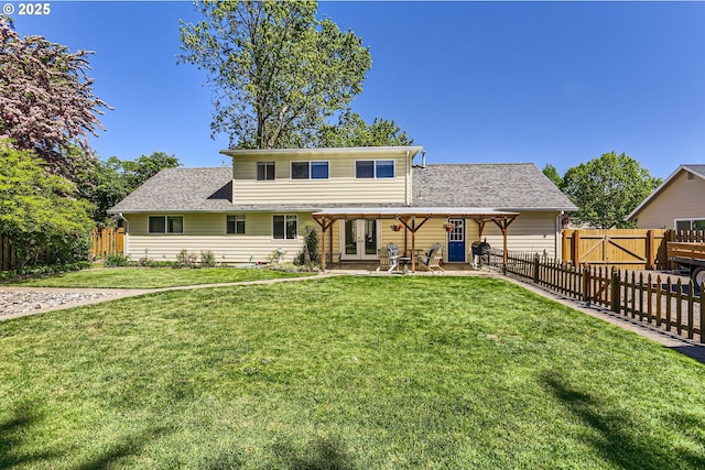 173 NE 32nd Ave, Hillsboro, OR 97124 - traditional-style house with french doors, a patio area, and roof with shingles