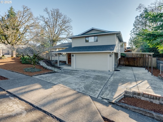 view of property with a garage